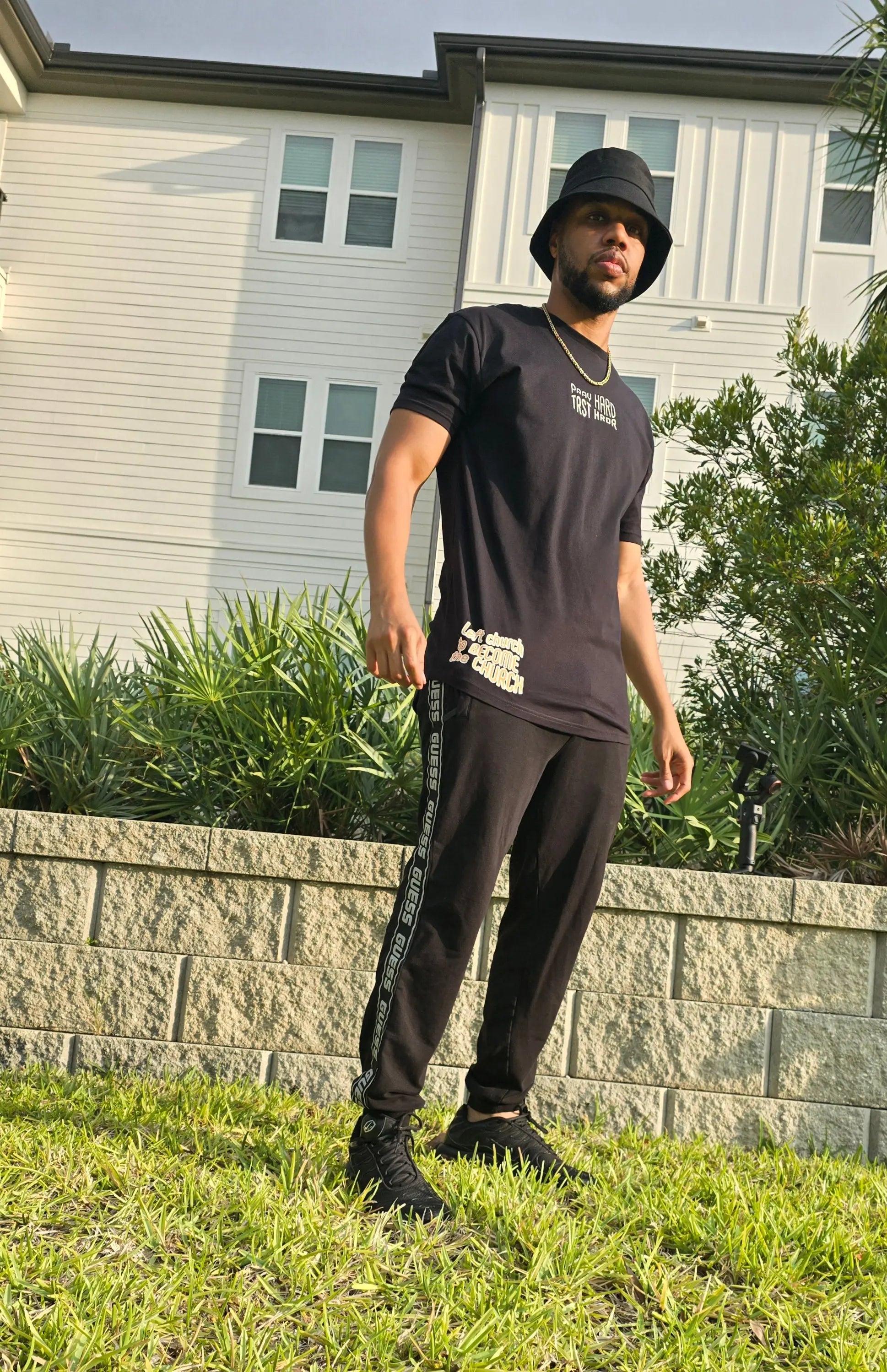 Pray Hard Trst Hrdr and Become the Church curved Tee - Image #2